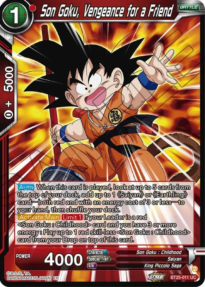 Son Goku, Vengeance for a Friend — Legend of the Dragon Balls — Dragon Ball Super: Masters