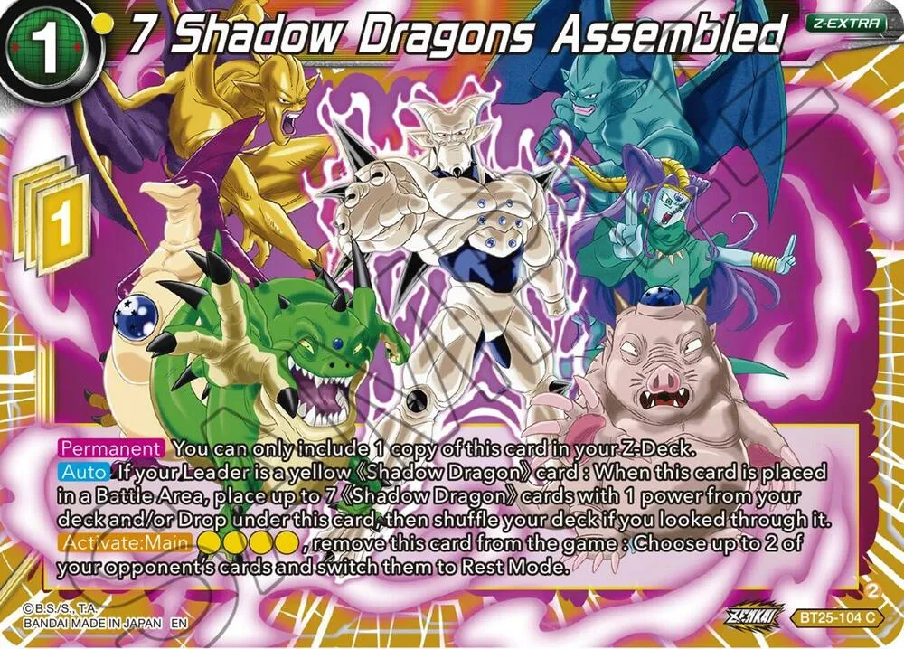 7 Shadow Dragons Assembled — Legend of the Dragon Balls — Dragon Ball Super: Masters