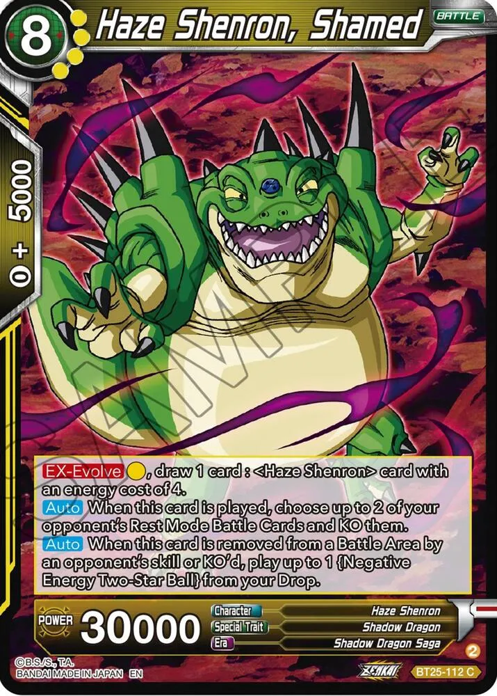 Haze Shenron, Shamed — Legend of the Dragon Balls — Dragon Ball Super: Masters