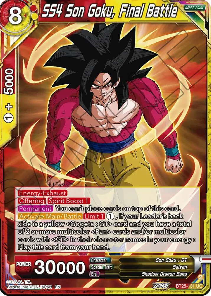 SS4 Son Goku, Final Battle — Legend of the Dragon Balls — Dragon Ball Super: Masters