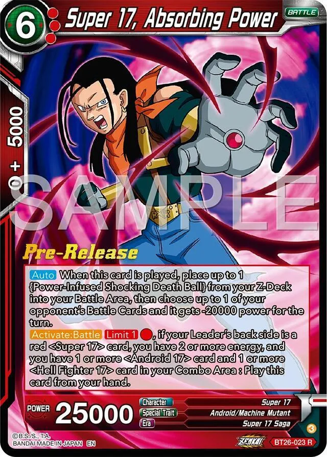 Super 17, Absorbing Power — Ultimate Advent Pre-Release Cards — Dragon Ball Super: Masters