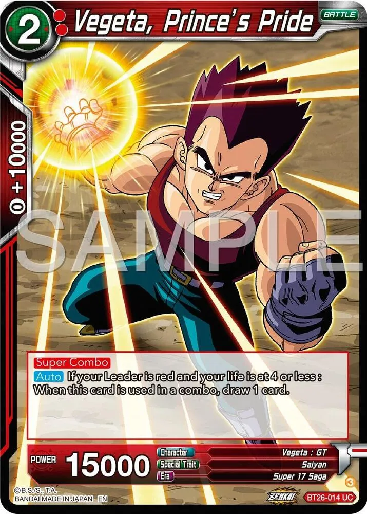 Vegeta, Prince's Pride — Ultimate Advent — Dragon Ball Super: Masters