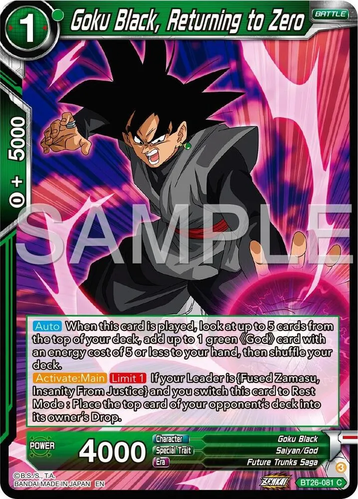 Goku Black, Returning to Zero — Ultimate Advent — Dragon Ball Super: Masters