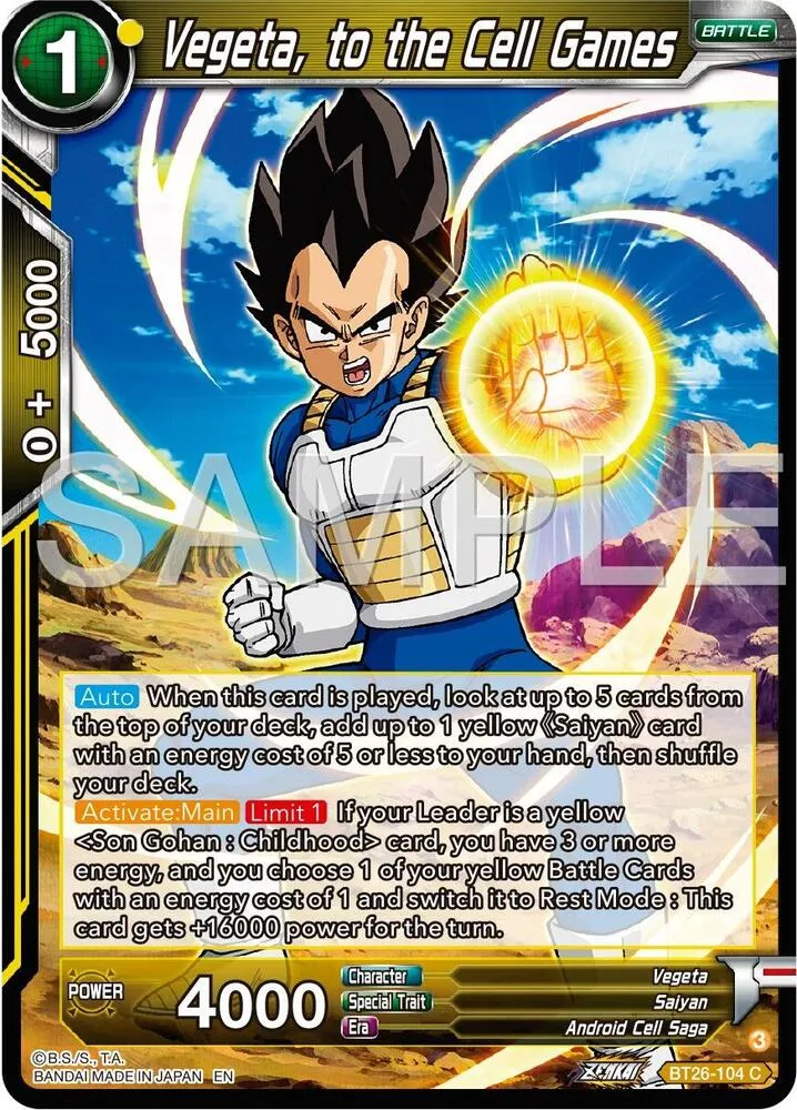 Vegeta, to the Cell Games — Ultimate Advent — Dragon Ball Super: Masters
