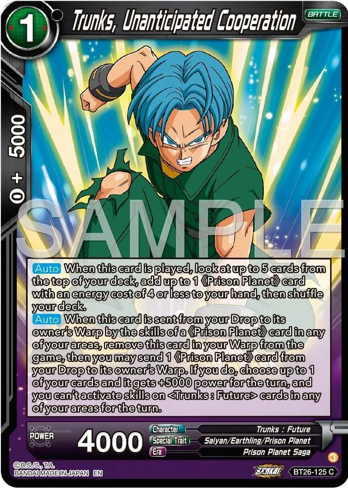 Trunks, Unanticipated Cooperation from Ultimate Advent - Dragon Ball Super: Masters