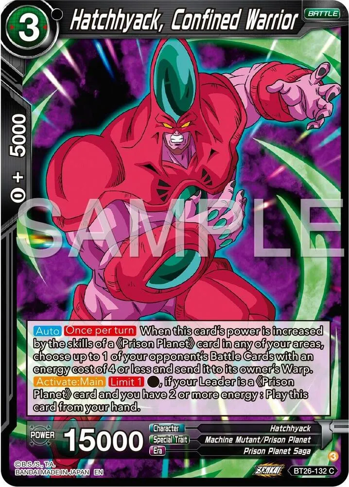 Hatchhyack, Confined Warrior — Ultimate Advent — Dragon Ball Super: Masters