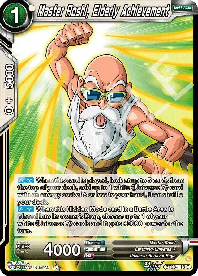 Master Roshi, Elderly Achievement — Prismatic Clash — Dragon Ball Super: Masters