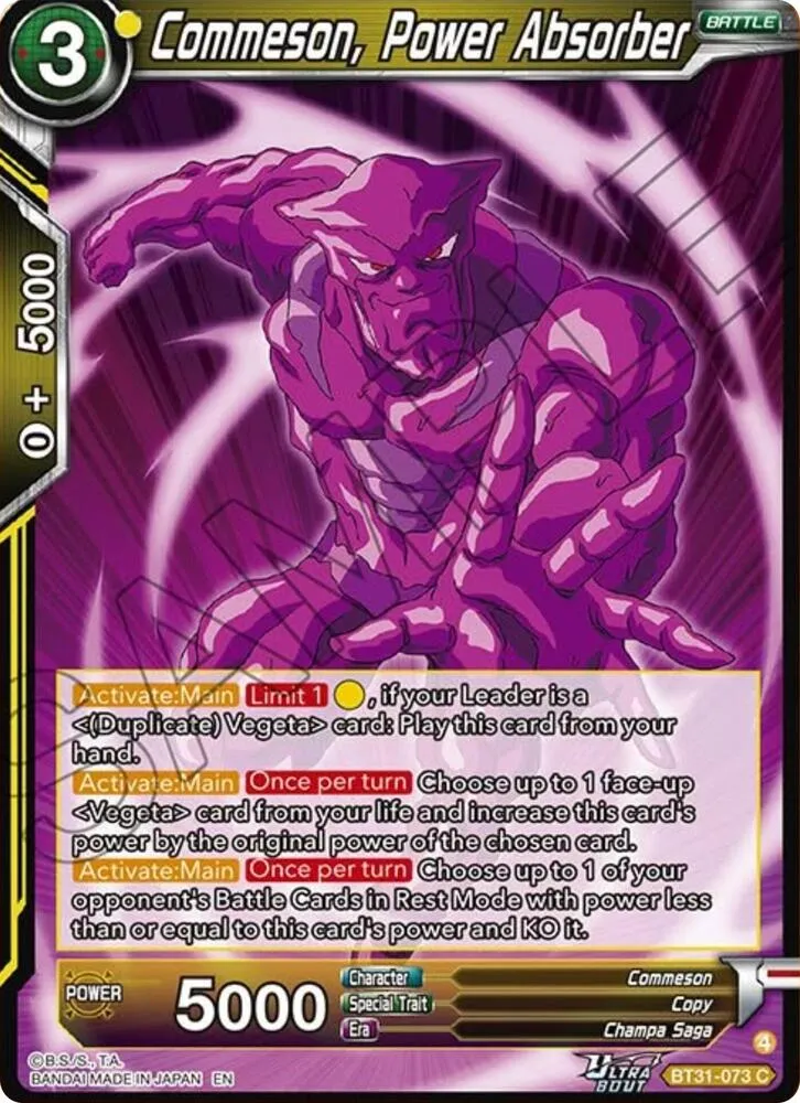 Commeson, Power Absorber — Impact Beyond Dimensions — Dragon Ball Super: Masters