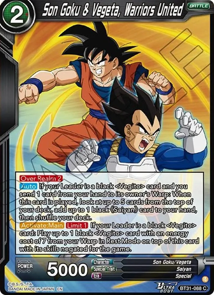 Son Goku & Vegeta, Warriors United — Impact Beyond Dimensions — Dragon Ball Super: Masters