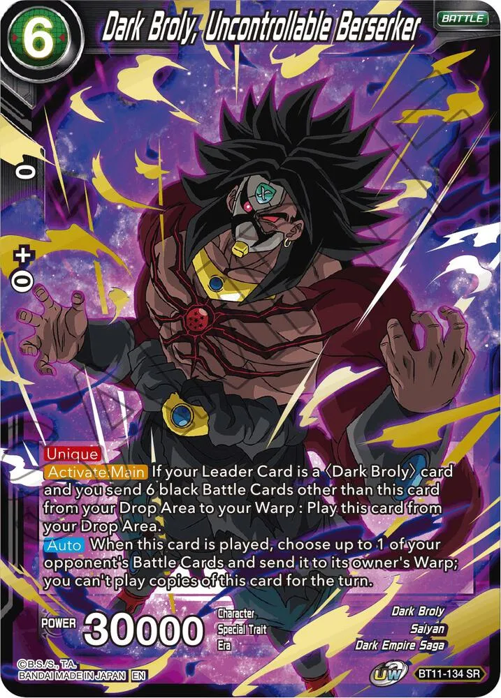 Dark Broly, Uncontrollable Berserker — Vermilion Bloodline — Dragon Ball Super: Masters