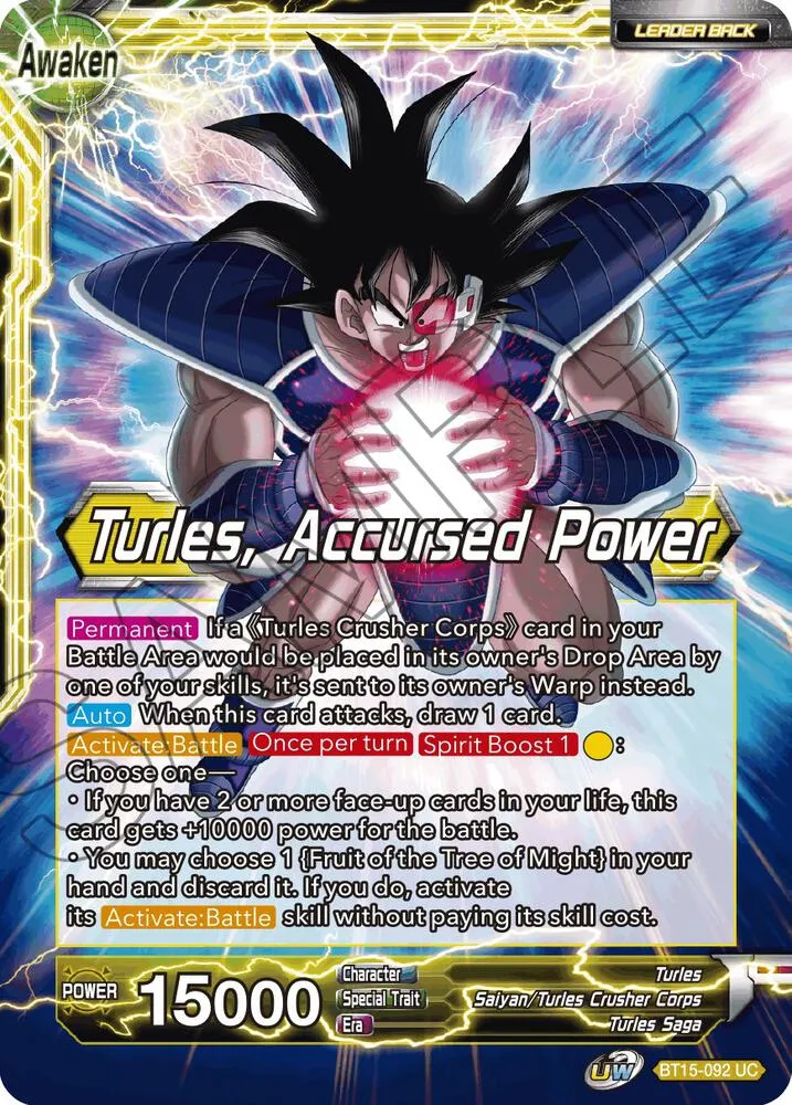 Turles // Turles, Accursed Power — Saiyan Showdown — Dragon Ball Super: Masters