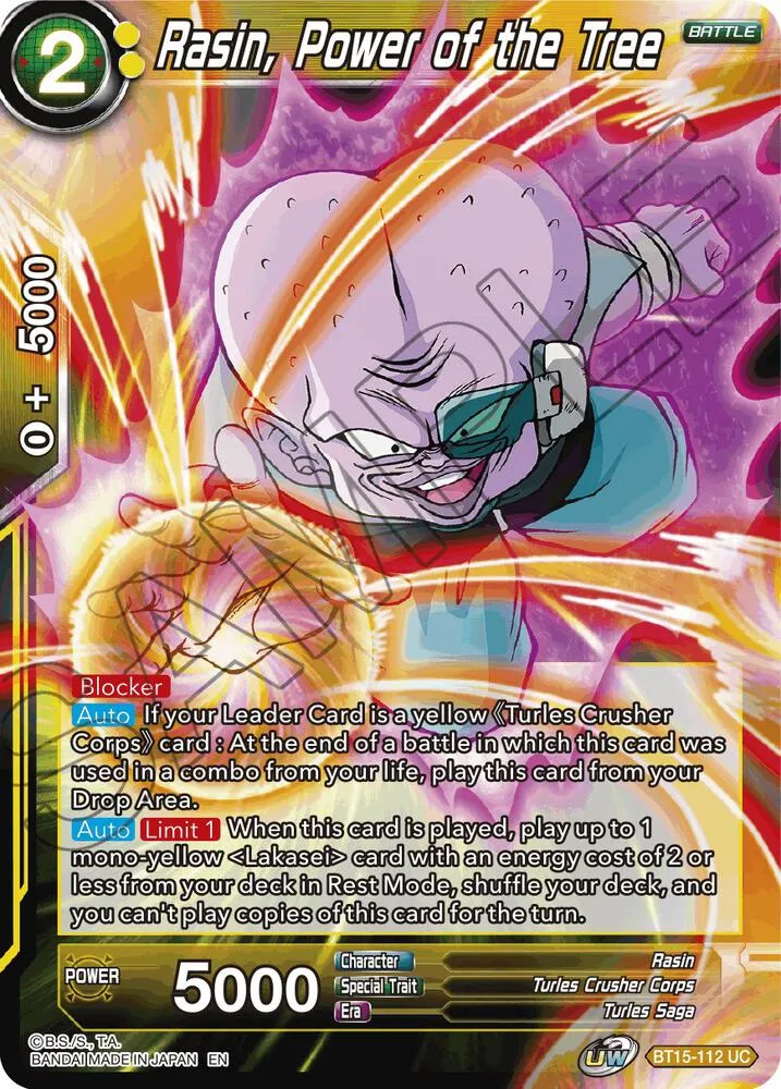 Rasin, Power of the Tree — Saiyan Showdown — Dragon Ball Super: Masters