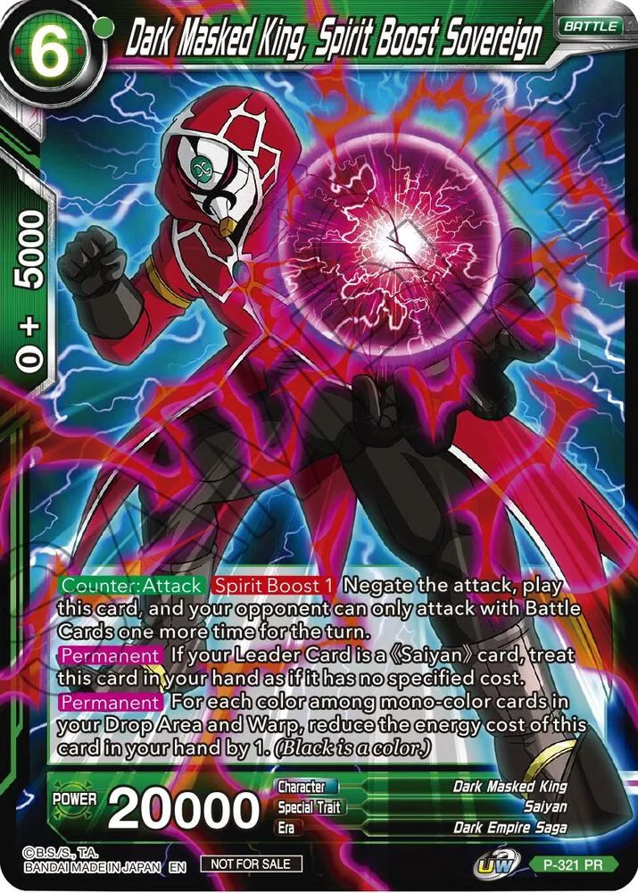 Dark Masked King, Spirit Boost Sovereign — Tournament Promotion Cards — Dragon Ball Super: Masters