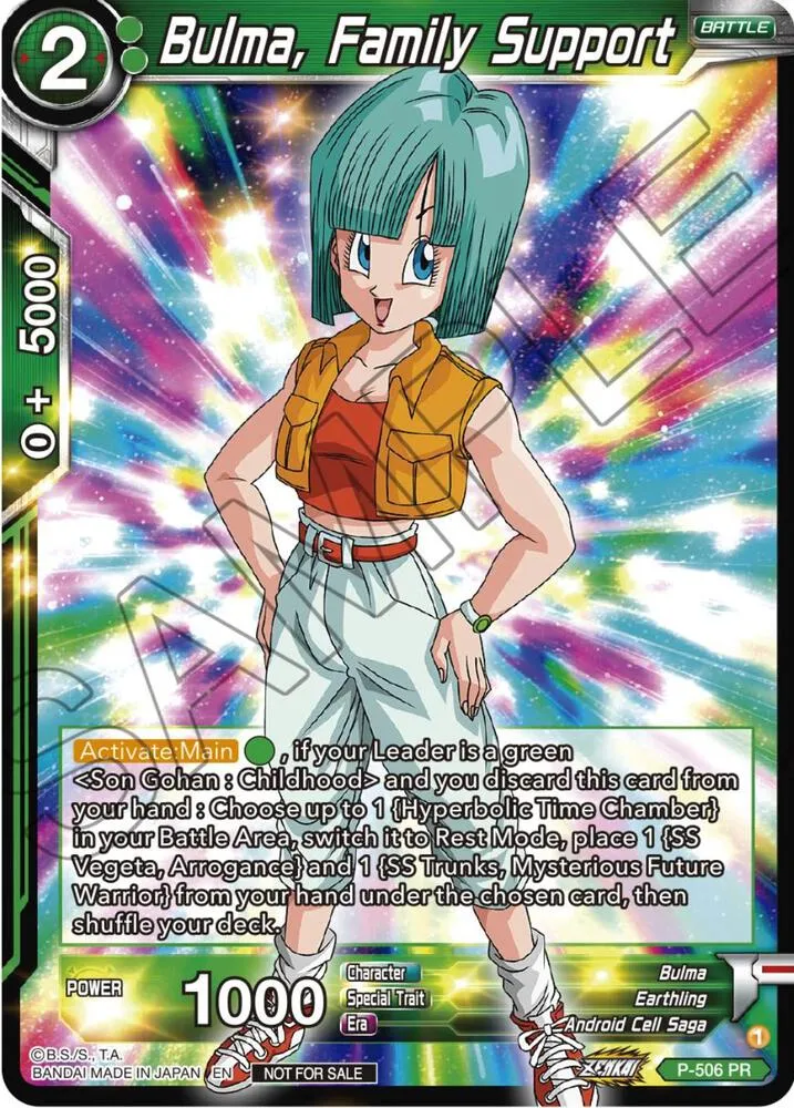 Bulma, Family Support (Zenkai Series Tournament Pack Vol.4) — Tournament Promotion Cards — Dragon Ball Super: Masters