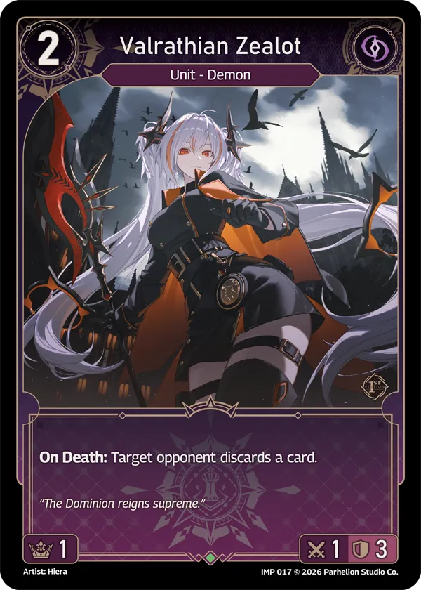 Valrathian Zealot — Imperion 1st Ed — Echoes of Astra