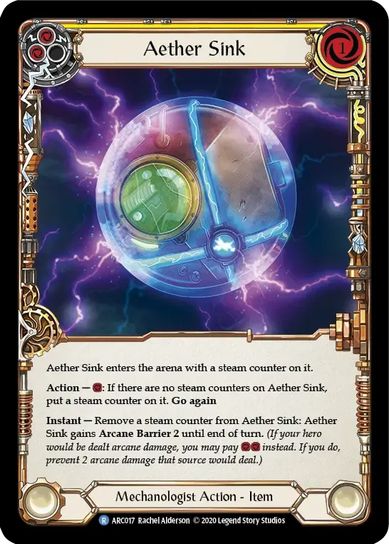 Aether Sink (Yellow) — Arcane Rising - Unlimited — Flesh and Blood