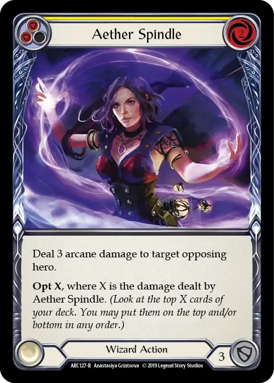 Aether Spindle (Yellow) — Arcane Rising — Flesh and Blood