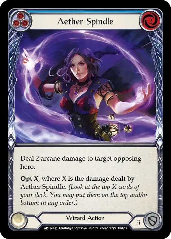 Aether Spindle (Blue) from Arcane Rising - Flesh and Blood