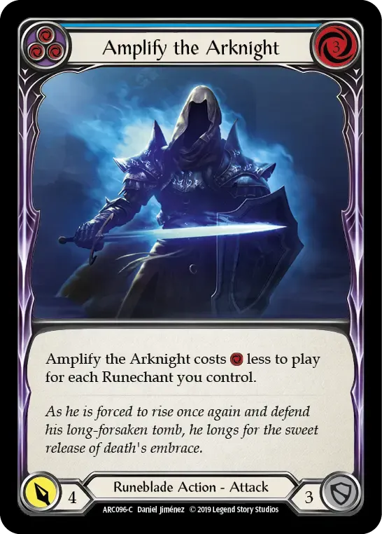 Amplify the Arknight (Blue) from Arcane Rising - Flesh and Blood