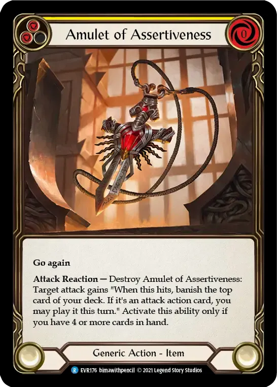 Amulet of Assertiveness (Yellow) from Everfest - Flesh and Blood