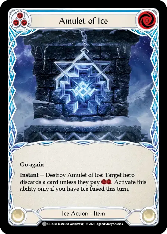 Amulet of Ice (Blue) — Oldhim - Blitz Deck — Flesh and Blood