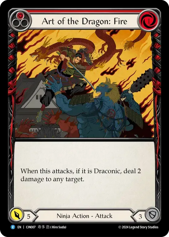 Art of the Dragon: Fire (Red) — The Hunted Blitz Deck - Cindra — Flesh and Blood