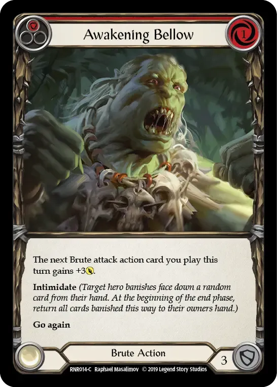 Awakening Bellow (Red) — Rhinar, Reckless Rampage - Hero Deck — Flesh and Blood