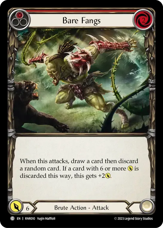 Bare Fangs (Red) — Rhinar - Heavy Hitters Blitz Deck — Flesh and Blood