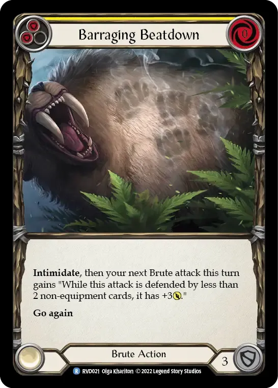 Barraging Beatdown (Yellow) — Classic Battles: Rhinar vs Dorinthea — Flesh and Blood
