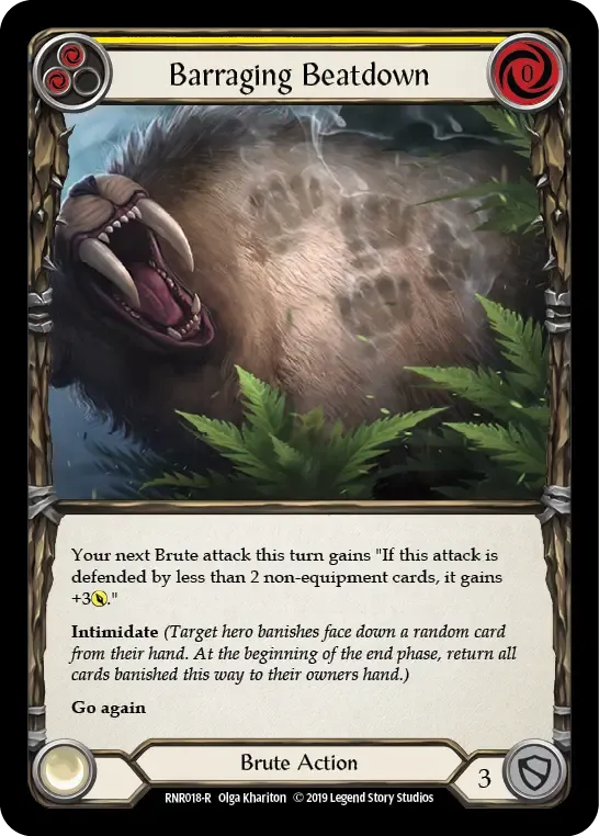 Barraging Beatdown (Yellow) — Rhinar, Reckless Rampage - Hero Deck — Flesh and Blood