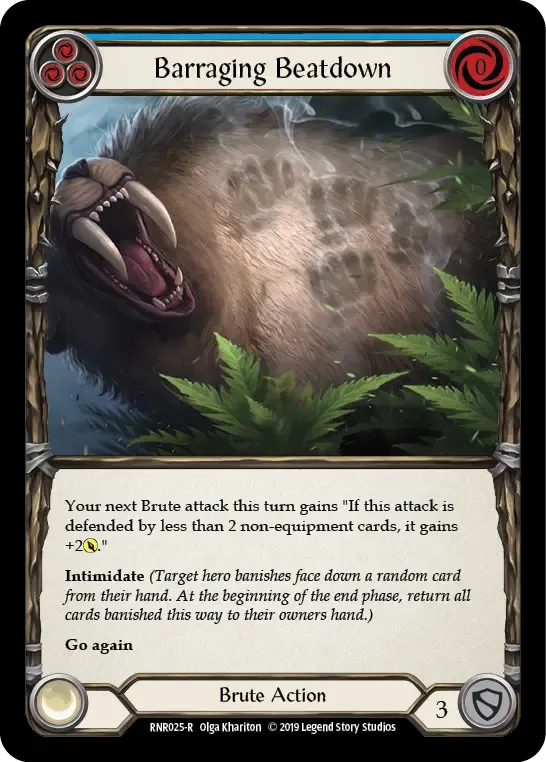 Barraging Beatdown (Blue) — Rhinar, Reckless Rampage - Hero Deck — Flesh and Blood