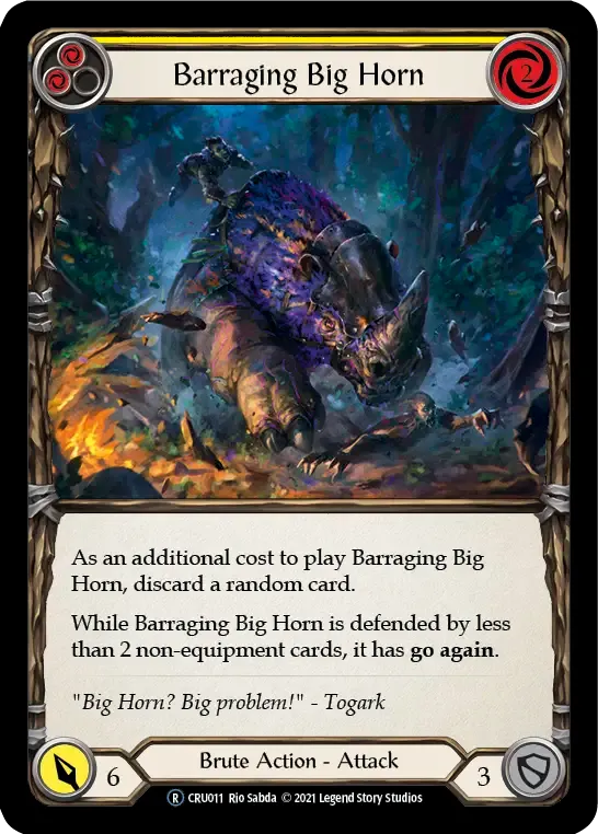 Barraging Big Horn (Yellow) — Crucible of War - Unlimited — Flesh and Blood