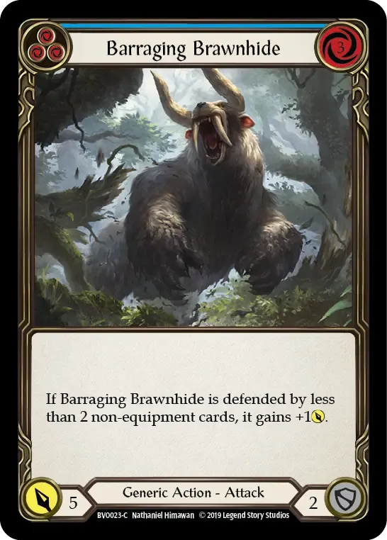 Barraging Brawnhide (Blue) from Bravo, Showstopper - Hero Deck - Flesh and Blood