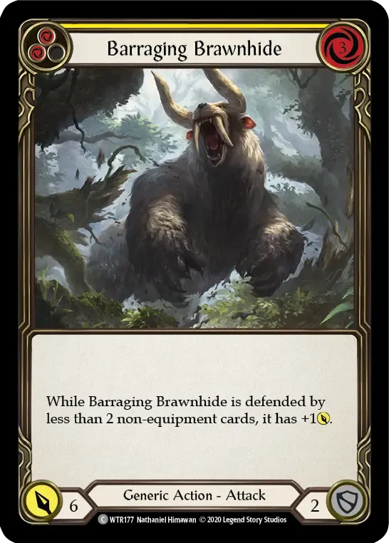 Barraging Brawnhide (Yellow) — Welcome to Rathe - Unlimited — Flesh and Blood