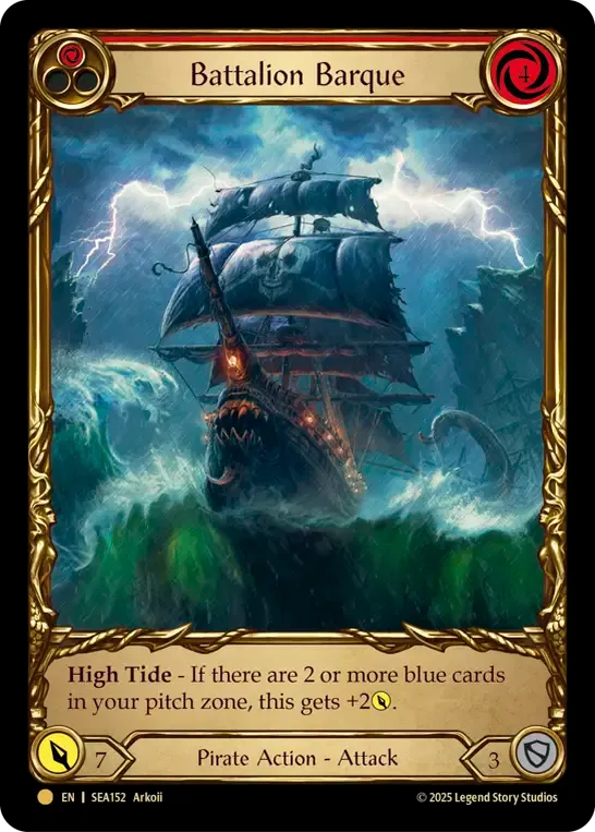 Battalion Barque (Red) — High Seas - Treasure Pack — Flesh and Blood