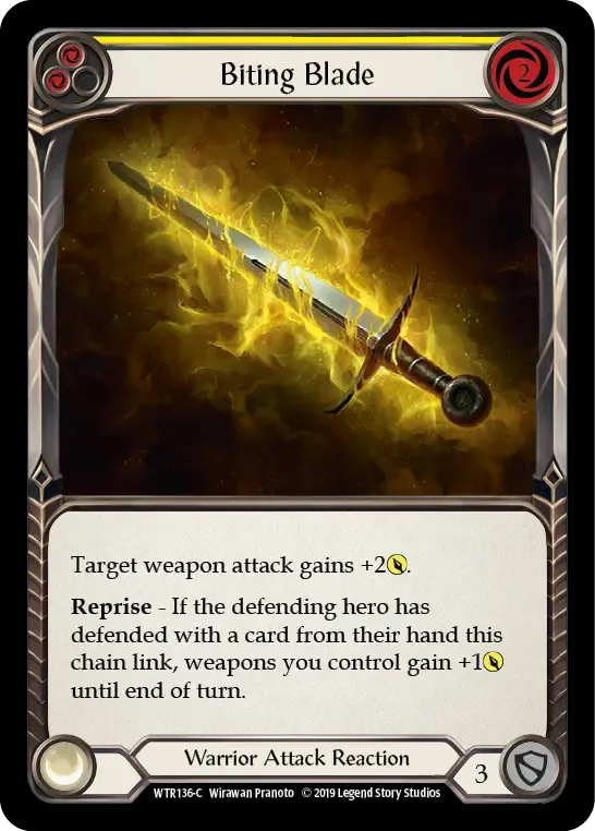 Biting Blade (Yellow) — Welcome to Rathe — Flesh and Blood