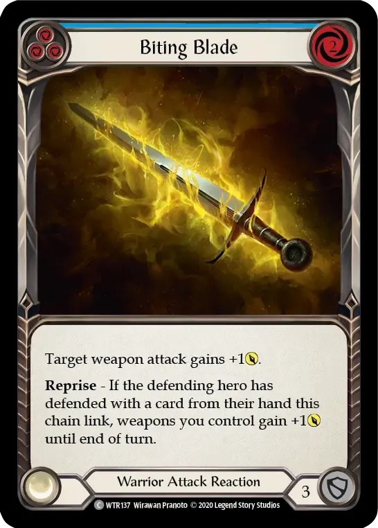 Biting Blade (Blue) — Welcome to Rathe - Unlimited — Flesh and Blood