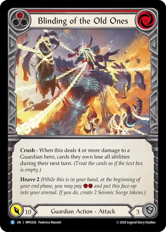 Blinding of the Old Ones (Red) — Mastery Pack Guardian — Flesh and Blood