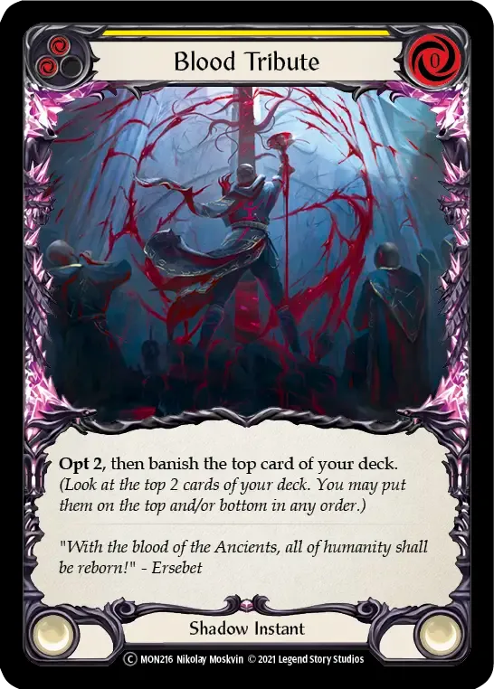 Blood Tribute (Yellow) — Monarch - Unlimited — Flesh and Blood