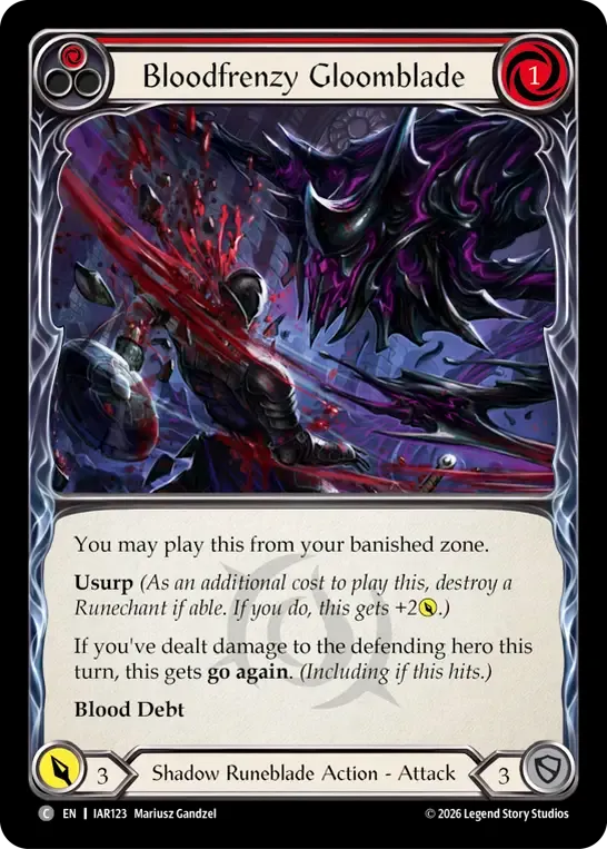 Bloodfrenzy Gloomblade (Red) — Usurp the Shadow Throne — Flesh and Blood