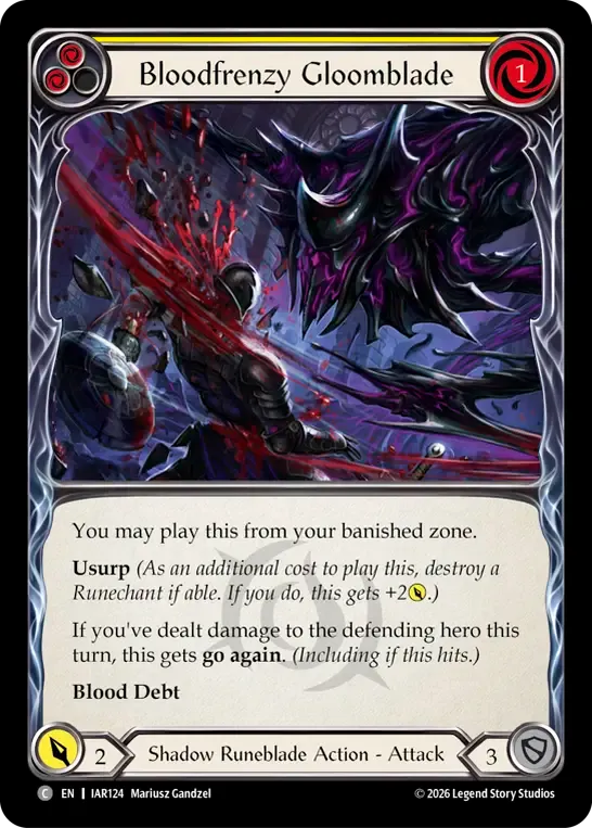Bloodfrenzy Gloomblade (Yellow) — Usurp the Shadow Throne — Flesh and Blood