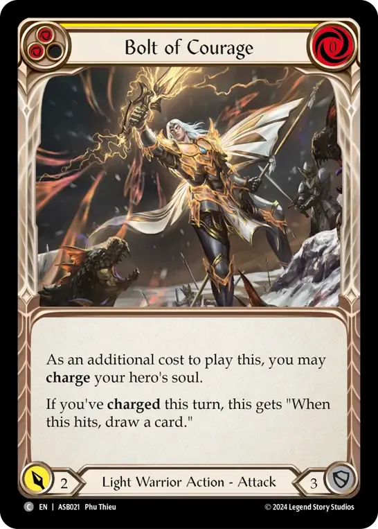 Bolt of Courage (Yellow) from Armory Deck - Ser Boltyn, Breaker of Dawn - Flesh and Blood