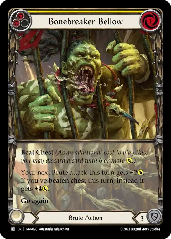 Bonebreaker Bellow (Yellow) — Rhinar - Heavy Hitters Blitz Deck — Flesh and Blood
