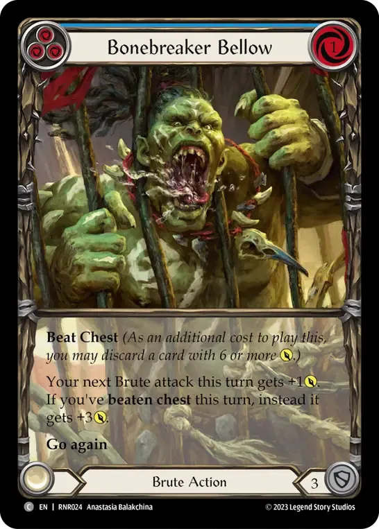 Bonebreaker Bellow (Blue) — Rhinar - Heavy Hitters Blitz Deck — Flesh and Blood
