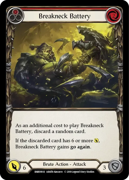 Breakneck Battery (Red) — Rhinar, Reckless Rampage - Hero Deck — Flesh and Blood