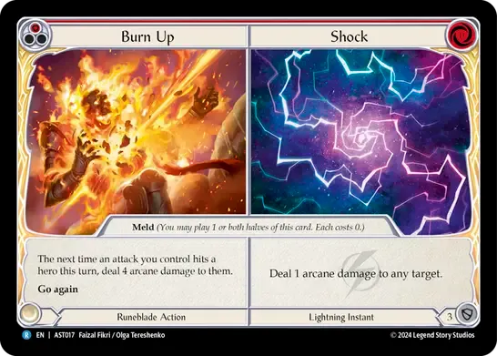 Burn Up // Shock (Red) — Armory Deck - Aurora, Shooting Star — Flesh and Blood