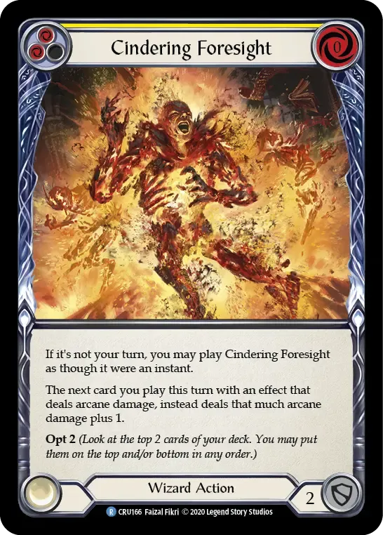 Cindering Foresight (Yellow) — Crucible of War — Flesh and Blood