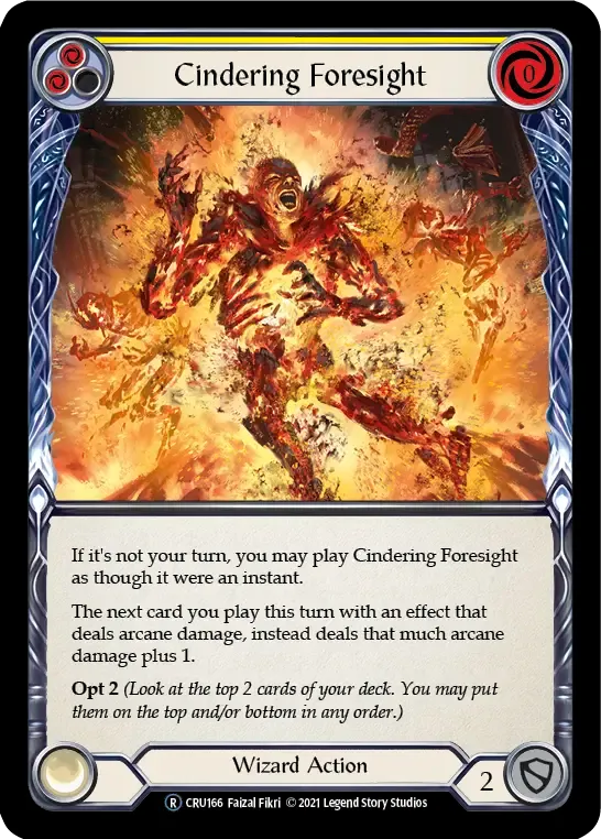 Cindering Foresight (Yellow) — Crucible of War - Unlimited — Flesh and Blood