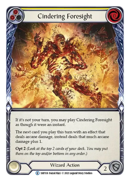 Cindering Foresight (Yellow) — History Pack 1 — Flesh and Blood