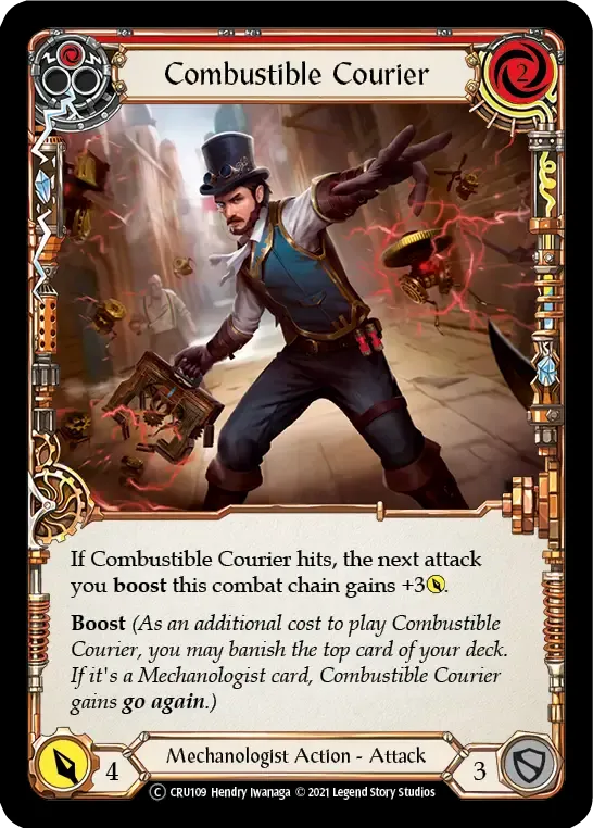 Combustible Courier (Red) — Crucible of War - Unlimited — Flesh and Blood